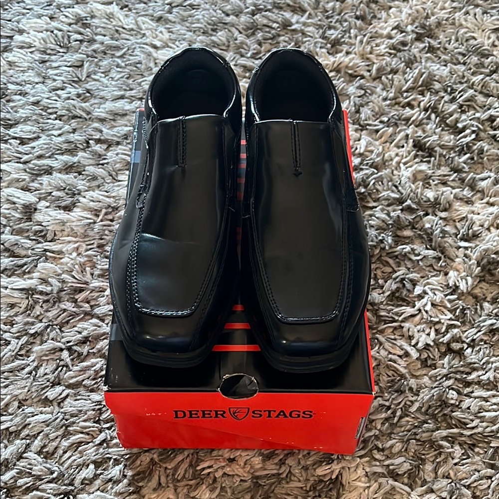Deer Stags Boys’ Black Dress Shoes